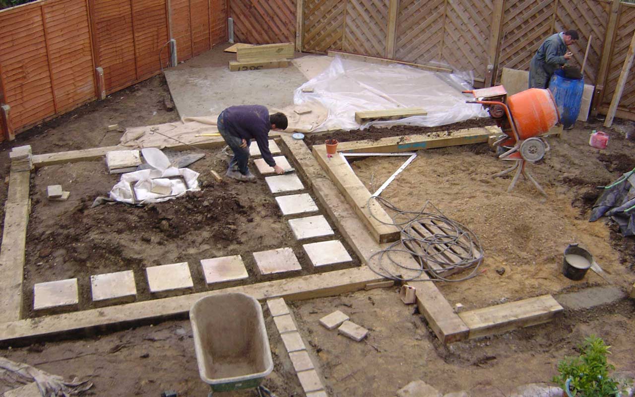 Garden in the process of being built